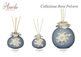Profumatore Tondo Medio Polvere Con Rose H.8,5 Cm In Porcellana Di Capodimonte Completo Di Scatola Trofeo