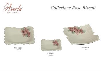 Centro Quadrato Biscuit Bianco Con Rose 18 Cm In Porcellana  Di Capodimonte Completo Di Scatola