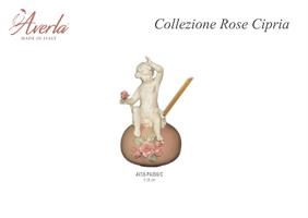 Profumatore Angelo Cipria Con Rose Su Sfera H.16 Cm In Porcellana Di Capodimonte Completo Di Scatola Trofeo