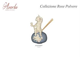 Profumatore Angelo Polvere Con Rose Su Sfera H.16 Cm In Porcellana Di Capodimonte Completo Di Scatola Trofeo