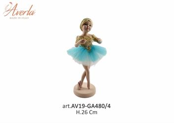  Ballerina Grande In Piedi Con Vestito Turchese H.26 Cm In Porcellana Di Capodimonte Completa Di Scatola Trofeo Alto Max