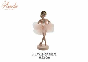 Ballerina Media In Piedi Con Vestito Salmone H.22 Cm In Porcellana Di Capodimonte Completa Di Scatola Trofeo Alto