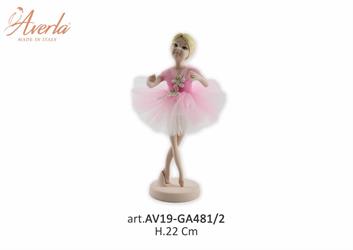 Ballerina Media In Piedi Con Vestito Rosa H.22 Cm In Porcellana Di Capodimonte Completa Di Scatola Trofeo Alto