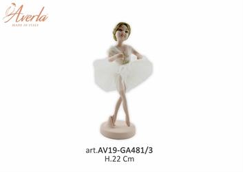 Ballerina Media In Piedi Con Vestito Bianco H.22 Cm In Porcellana Di Capodimonte Completa Di Scatola Trofeo Alto