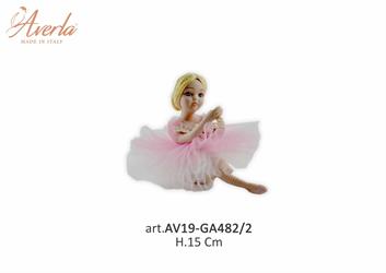 Ballerina Seduta Con Vestito Rosa H.15 Cm In Porcellana Di Capodimonte Completa Di Scatola Trofeo