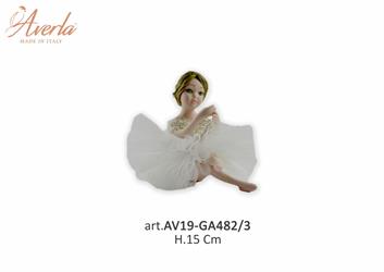 Ballerina Seduta Con Vestito Bianco H.15 Cm In Porcellana Di Capodimonte Completa Di Scatola Trofeo