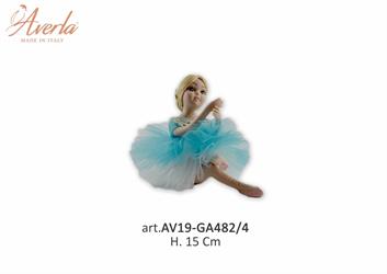 Ballerina Seduta Con Vestito Turchese H.15 Cm In Porcellana Di Capodimonte Completa Di Scatola Trofeo