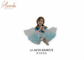 Ballerina Seduta Con Vestito Paillettes Turchese H.17 Cm In Porcellana Di Capodimonte Completa Di Scatola Trofeo
