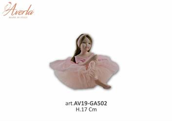 Bambola Grande Con Vestito Rosa Glitteraro H.17 Cm In Porcellana Di Capodimonte Completo Di Scatola Trofeo