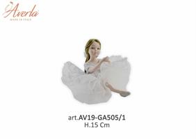 Bambola Media Con Vestito Glitterato Argento H.15 Cm In Porcellana Di Capodimonte Completa Di Scatola Trofeo