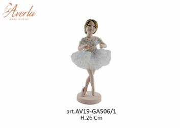 Ballerina Grande In Piedi Con Vestito Glitterato Argento H.26 Cm In Porcellana Di Capodimonte Completa Di Scatola Trofeo Alto Max