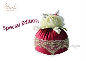Centrotavola Velluto Rosso Con Rose 14,5xh.16 Cm