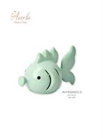 Pesce Marina in Ceramica Di Capodimonte Verde Con Led 14xh.12Cm Completa Di Scatola