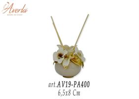 Profumatore Sfera Piccola Con Fiori 6,5x8 Cm In Porcellana Di Capodimonte Completa Di Scatola Trofeo Mini