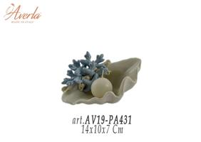 Conchiglia Marina Avion Con Candela 14x10x7 Cm In Porcellana Di Capodimonte Completa Di Scatola Trofeo Piccolo