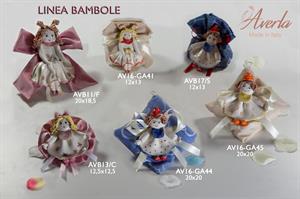 Bimba Bionda Con Bavetta Rosa Con Coccorda Rosa 12 Cm