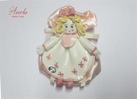 Bambola AVERLA Capelli Biondi Con Bavetta Più Sacchetto H.17 Cm