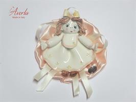 Bimba AVERLA Bruna Con Bavetta Più Coccarda H.12 Cm