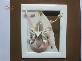 Cornice AVERLA Con Profumatore Cipria Con 2 Rose H.18x15 Cm Con Scatola