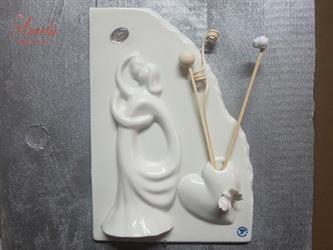 Quadretto AVERLA Sposi Con Profumatore Con Cuore Bianco H.22x16 Cm Con Scatola