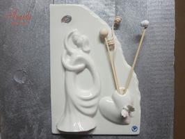 Quadretto AVERLA Sposi Con Profumatore Con Cuore Bianco H.22x16 Cm Con Scatola