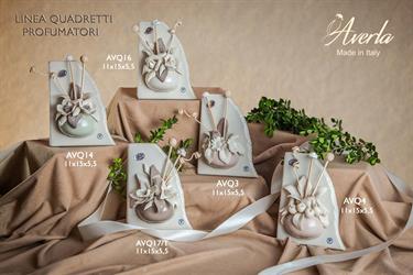 Quadretto AVERLA Con Profumatore Verde Con Due Fiori H.15x11 Cm Con Scatola Trofeo