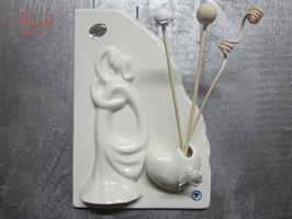Quadretto AVERLA Sposi Con Profumatore Con Cuore Bianco H.19x13 Cm Con Scatola Trofeo