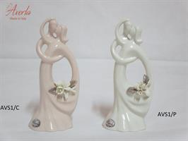 Coppia Sposi Stilizzati Panna H.17 Cm Con Scatola