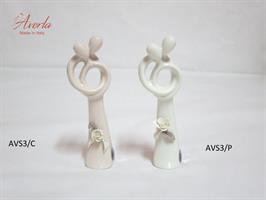 Coppia Sposi Stilizzati H.13 Cm Cipria Con Scatola