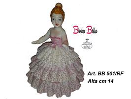Bimba Rebecca Su Cono Vestito Doppio Pizzo Cm.14 Anche In Altri Colori