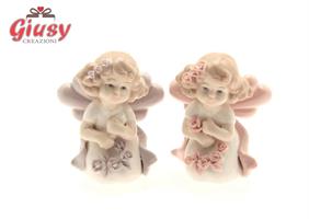 Bimba In Ceramica Piccola Con Rose 2 Soggetti Assortiti 2*96