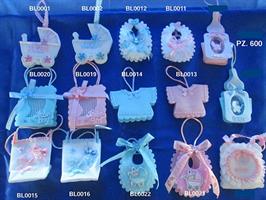 portaConfetti Stoffa Azzurra Vestitino Confezione da 12