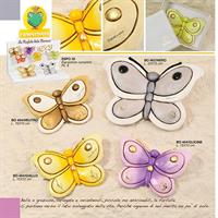 Appendichiavi Farfalla RANOCCHIORE'In Ceramica L.15x10 Cm colore Glicine Con Astuccio