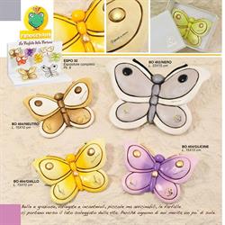 Appendichiavi Farfalla RANOCCHIORE' In Ceramica L.15x10 Cm Colore Neutro Con Astuccio