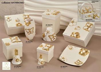 Campana Grande Oro Stilizzato 10 Cm In Ceramica Di Capodimonte Completo Di Scatola