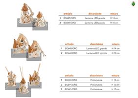 Lanterna Casetta Con Tetto Spiovente Con Led H 14 Cm Oro