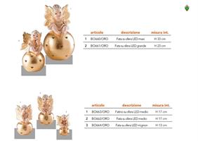 Fata Seduta Maxi H.33 Cm Su Sfera A Cuore Maxi Con Led Oro