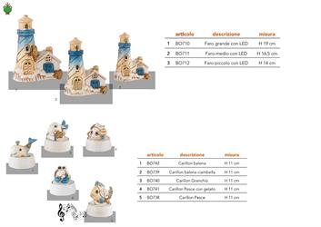 Carillon Pesce Su Base In Ceramica H 11 Cm