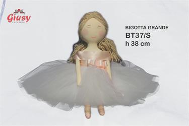 Bigotta Grande In Porcellana Di Capodimonte Colore Cipria H.38 Cm Completa Di Scatola