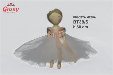 Bigotta Media In Porcellana Di Capodimonte Colore Cipria H.30 Cm Completa Di Scatola