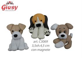 Cagnolini In Resina Con Magnete 3 Soggetti Assortiti 3,5xh.4,5 Cm 12*144
