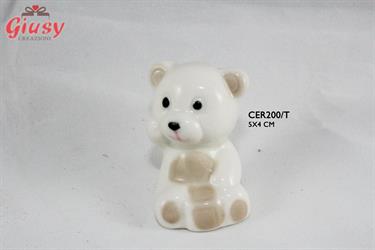 Orsetto In Porcellana Bicolore 5x4 Cm 10*200