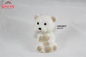 Orsetto In Porcellana Bicolore 5x4 Cm 10*200