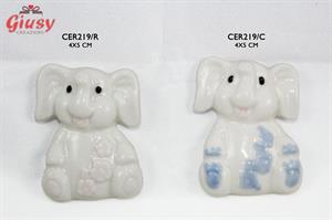 Calamita In Porcellana Elefante Rosa 4x5 Cm 10*200