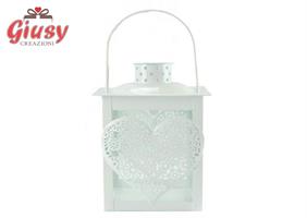 Lanterna Metallo Con Cuore Metallo 12x12x15 Cm