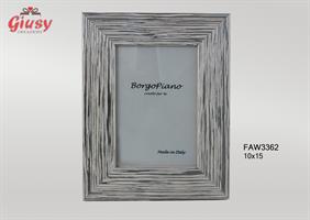 Cornice 10x15 In Legno Color Argento Bianco