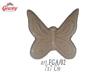 Farfalla Rosa Chiaro In Ceramica Di Capodimonte 1*12 7x7 Cm