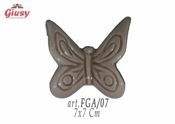 Farfalla Tortora In Ceramica Di Capodimonte 1*12 7x7 Cm