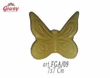 Farfalla Gialla In Ceramica Di Capodimonte 1*12 7x7 Cm