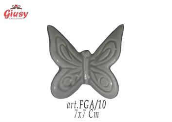 Farfalla Grigio In Ceramica Di Capodimonte 1*12 7x7 Cm